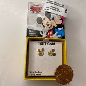 10K gold Mickey Mouse Disney Stud Earrings
